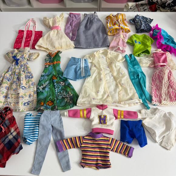BARBIE Vintage Doll Clothing 60's 70's 80's 90's Accessories Lot 73 Pieces